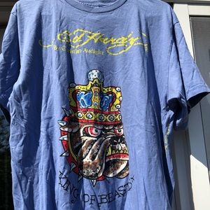 Vintage Ed Hardy King Bull Dog with Rhinestones